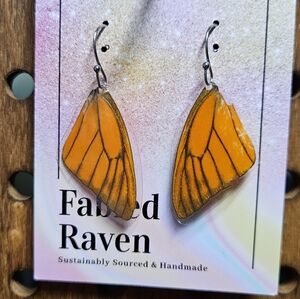 Real Butterfly Wing Earrings by Fabled Raven
